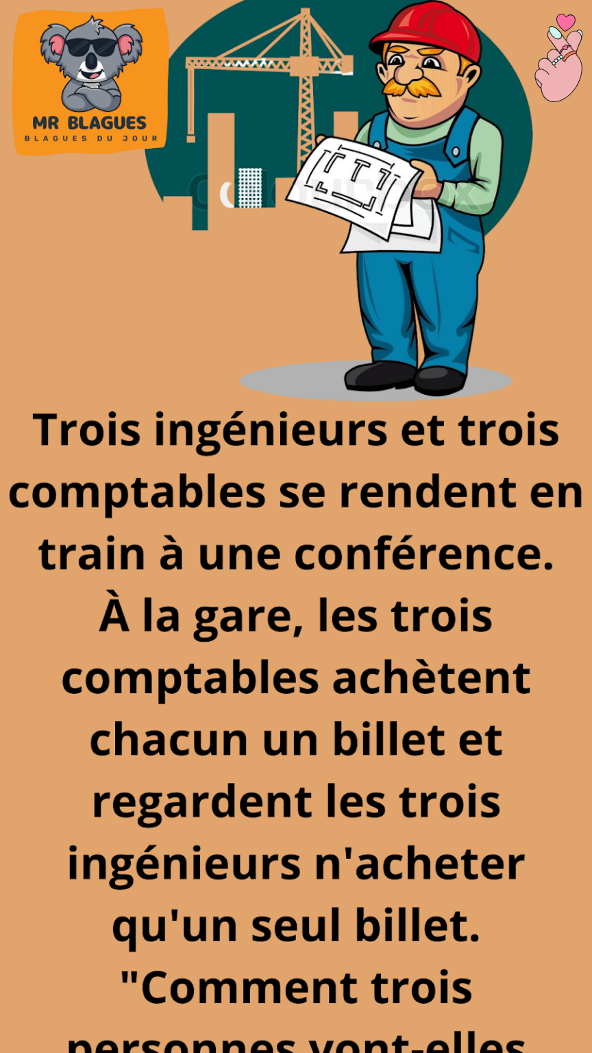 Trois ingénieurs et trois comptables se rendent en train à une conférence.