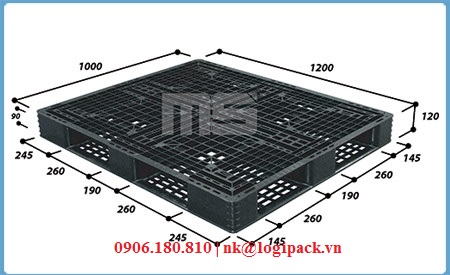 Pallet nhựa nhập khẩu Malaysia N4-1210SL