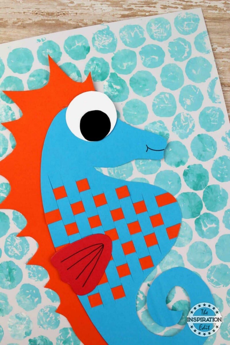 seahorse paper craft for kids