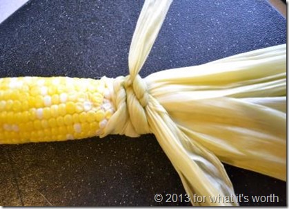 roasted corn on the cob with husk handle 6