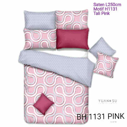 Sprei Satin Jepang Motif Tali Pink