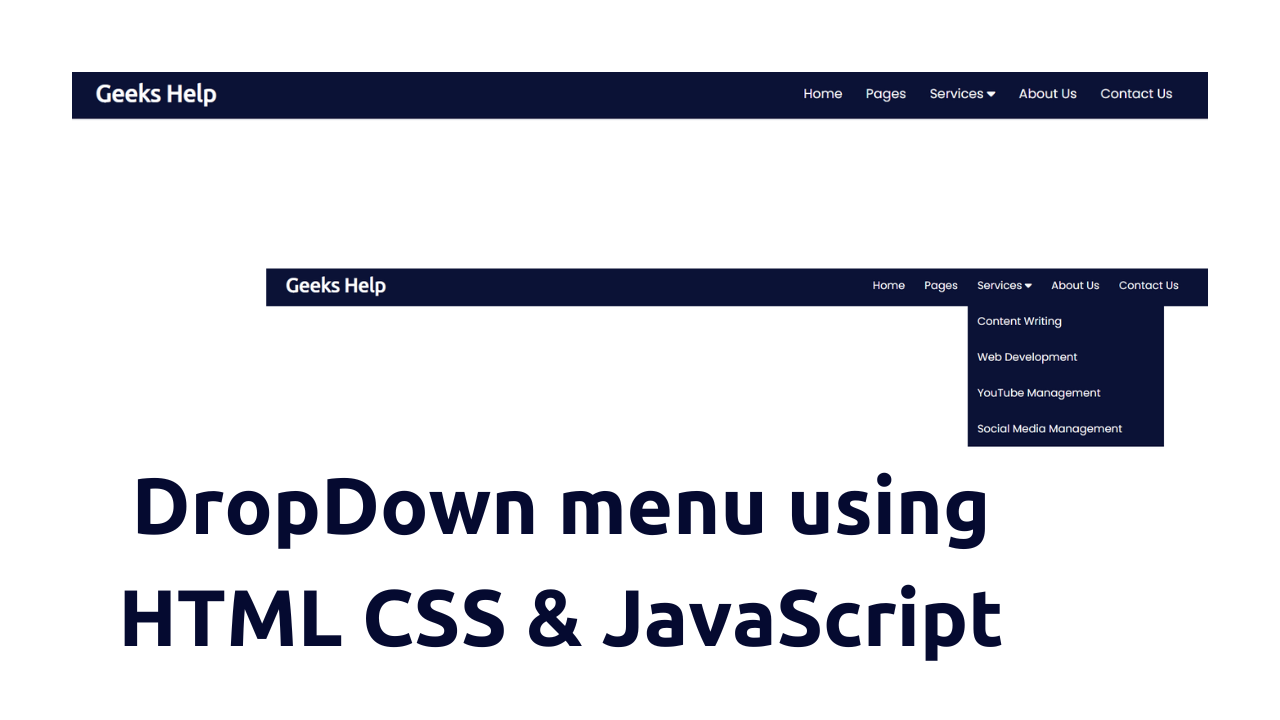 navbar with dropdown html css, raju webdev, geeks help, Dropdown menu using HTML CSS and JavaScript Source Code, onclick dropdown menu example, dropdown menu javascript, dropdown menu html css javascript,, drop down menu source code
