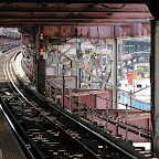Pink Plaza - Looking south from the platform at Queensboro Plaza.