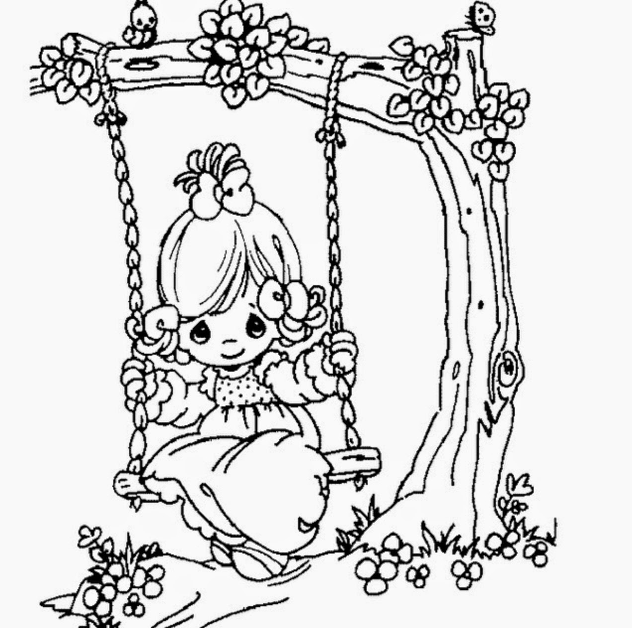 Beautiful Precious Moments Girl Coloring Page For Kids Of A Cute Beautiful Precious Moments Girl Coloring Page For Kids Of A Cute