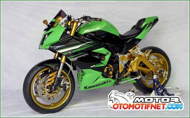 Hasil Modipikasi Keren SuperMoto - Cara Melakukan Modifikasi Kawasaki Ninja RR Mono Gaya Moge Sport Yang Simpel Tanpa Menunggu Lama