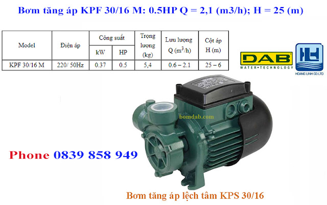 bơm tăng áp kpf 30/16m