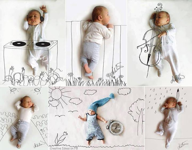 Baby and 3D Drawing