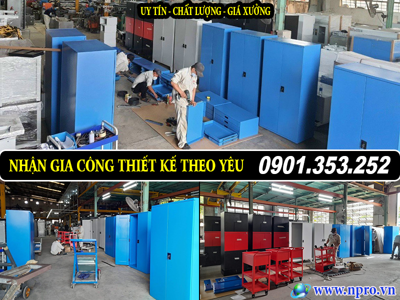 Tủ vật tư thiết bị nhà xưởng 2 cánh