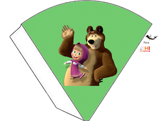 Masha and the Bear Free Printable Cones.