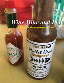 The Pine Island Mullet head mangrove hot sauce served at the Island Pho and Grill in Matlacha, Florida