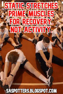 Static stretches prime muscles for recovery, not activity.