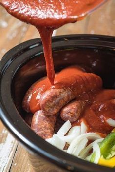Made Slow Cooker Sausage, Peppers & Onions