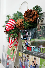 use a thrift store hanger to make a christmas card holder