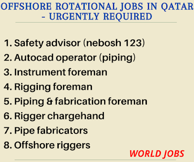 Offshore rotational jobs in Qatar 2022 - Urgently required