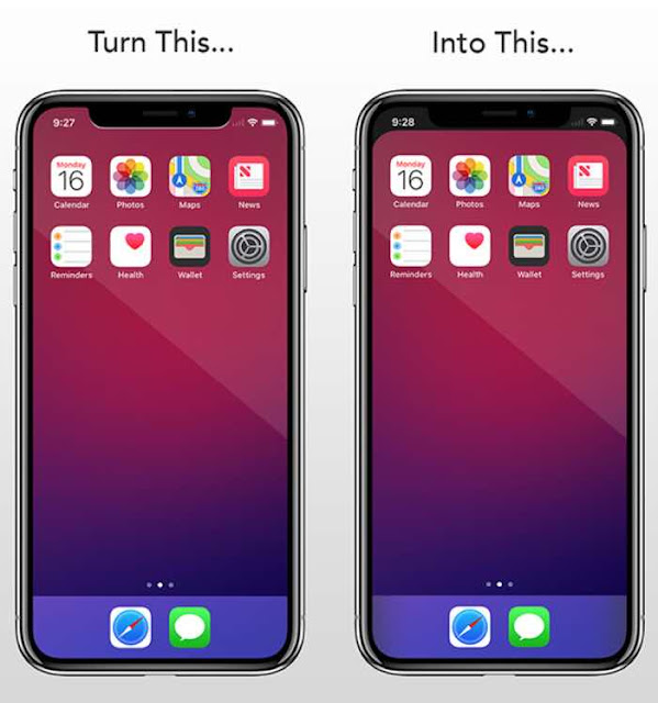 Want to hide the horn type notch on iPhone X? Notcho lets you quickly and easily create wallpapers that hide the notch on your new iPhone X.
