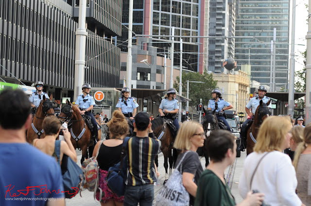 Sydney Climate Rally - NSW Mounted Police, George Street Town Hall