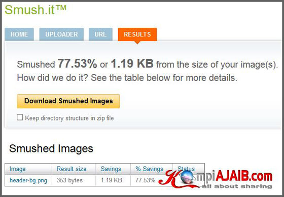 Kompres Size Gambar Online Dengan Smush.it