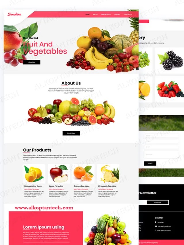 قالب موقع HTML للفواكه والخضروات - Free-ShopWebsite Template