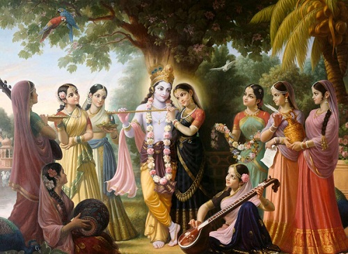 Lord Krishna Image with Gopis