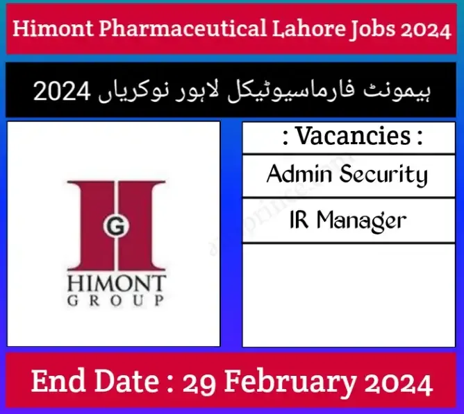 Himont Pharmaceutical Lahore Jobs 2024