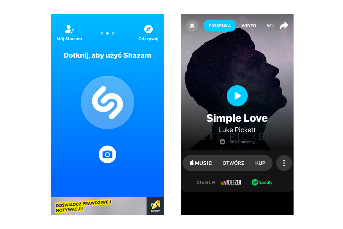Aplikacja do wyszukiwania muzyki - Shazam.