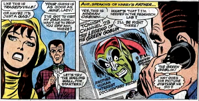 Amazing Spider-Man #61, don heck, john romita, in her big yellow hat, mary jane watson is depressed that she won't get paid. meanwhile, norman osborn is haunted by images of the green goblin