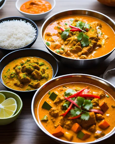 Platos de Curry hindu
