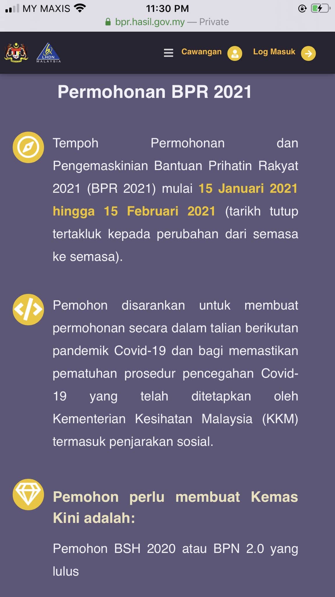 senarai bantuan kerajaan 2021 terkini b40 m40