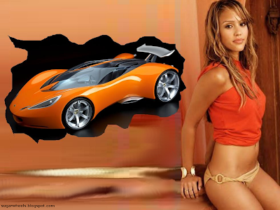 celebrity actress exotic cars of the future hot bikini Jessica Alba wallpaper concept automobiles