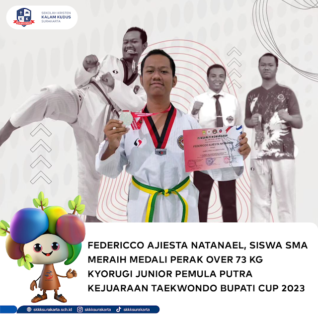 Federicco Ajiesta Natanael Raih Perak Kejuaraan Taekwondo Bupati Cup 2023