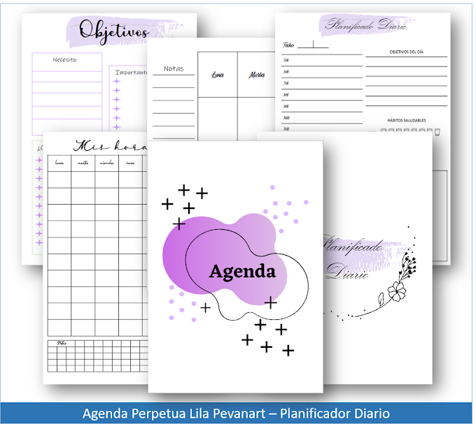 Agenda Perpetua Lila - Planificador Diario