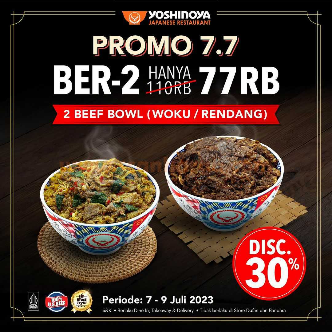 Promo YOSHINOYA 7.7 Makan Berdua Hanya 77Ribu*