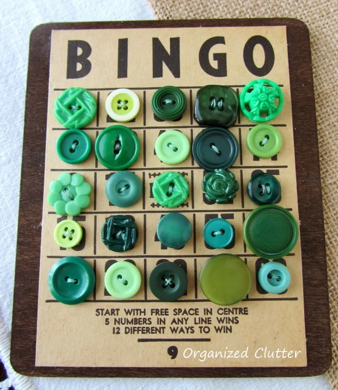 Bingo Button Cards www.organizedclutterqueen.blogspot.com