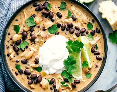 Simmering pot GREEN CHILE CHICKEN ENCHILADA SOUP #soup #chicken