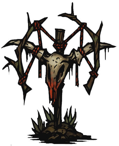 Efigie Perturbadora, un objeto interactivo de Darkest Dungeon