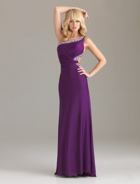 purple evening dress