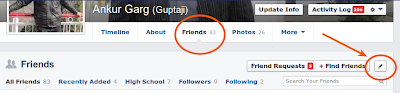 buttons of facebook frends edit privecy