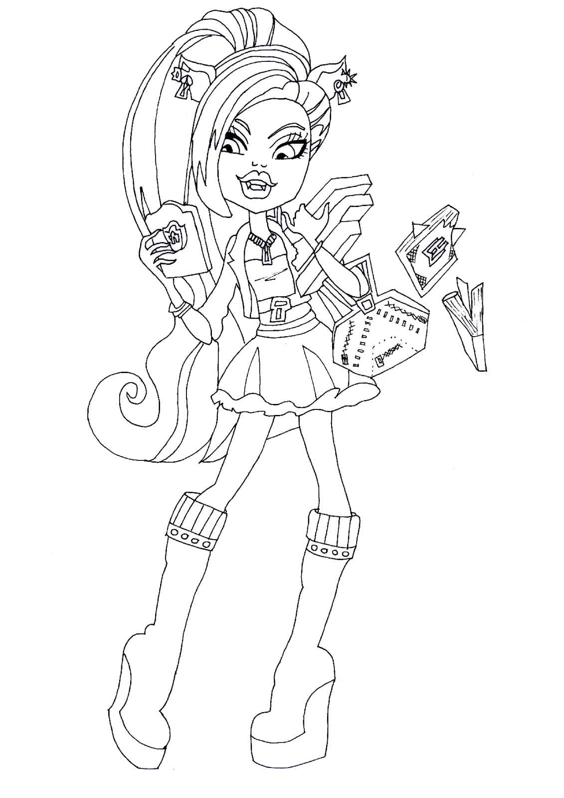 Free printable monster high Clawdeen Wolf Scaremester coloring page