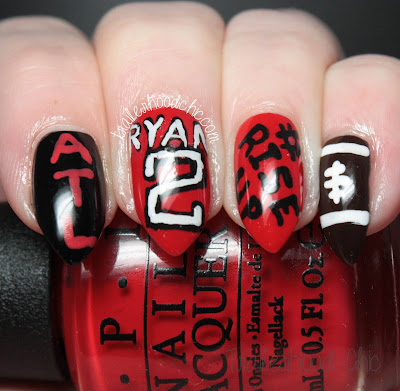 atlanta falcons matt ryan rise up freehand nail art