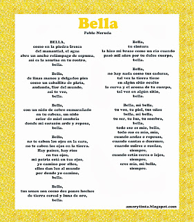 Poema Bella de Pablo Neruda