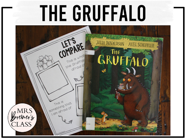 The Gruffalo book activities unit with literacy printables, reading companion worksheets, and lesson ideas for Kindergarten, First Grade, and Second Grade