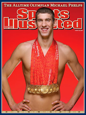 Michael Phelps Sports Illustrated Magazine eight medal collection