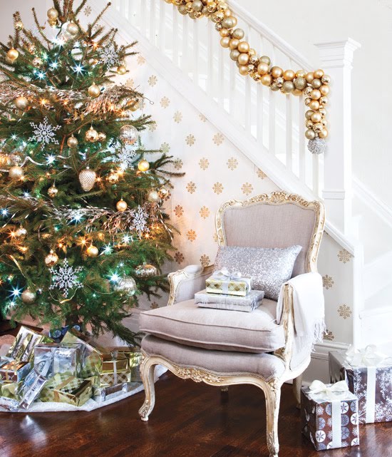 how do i love thee silver  gold  white holiday  decor 