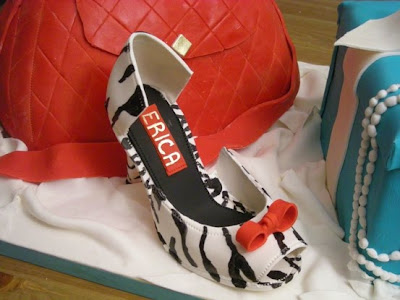 Zebra Birthday Cake on The Shoe Label Reads    Erica    As An Homage To The Bride To Be