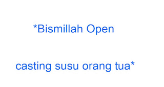 Selamat siang dan soree teman teman di manapun anda berada,,sebuah PH, ternama mengadakan open casting yaitu brand terkenal di indonesia,,,open casting susu orang tua.. pengunjung info casting yang selalu setia kami terus mengupdate info casting yang selalu aktual,,,  bagi yang masuk karakter silahkan di simak baik baik dan sebelum casting jangan lupa kirim poto dulu di Contac Us pada Menu di atas...Sertakan nama dan usia,tinggi,berat badan,,  silahkan di simak teman teman :     *Bismillah Open casting susu orang tua*  hari sabtu dan minggu tgl 13 dan 14 mei 2017. open casting di:  ZIKABENTO Jl bangka raya no.33 lt 3, satu gedung dengan CFC bangka, sebrang sevel (room 5). Open casting jam 12 siang - 5 sore.     Dicari talent 7 keluarga (yang casting wajib dtng bersama anak nya, yang datang sendiri tidak di casting) di cari muka-muka baru yang ga pernah di tv.     - ibu tua umur 50-60th, good looking, putih bersih (jadi ini talent utama nya) dan ibu tua harus bawa anak nya minimal usia anak nya 21th, wajib anak kandung nya sendiri. (Acting nya cuma di wawancara aja tentang kegiatan anak dan ibu nya) anak nya boleh cowok atau cewek. (Kalo punya 2 anak boleh bawa dua2nya). Jadi 1 keluarga ibu tua sama anak nya boleh 1 atau 2, yang ga bawa anak nya ga di casting karna nanti dipilih nya real ibu dan anak nya.  Fee 2 juta/orang nett cash media internet.     Costum:  Rumahan casual warna soft     Shooting tgl 20 mei 2017.  Fitting dan ws tgl 19 mei 2017. *Dari ICJ *                  