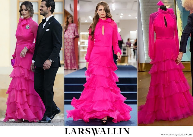 Princess Sofia wore Lars Wallin Fuchsia Silk Gown