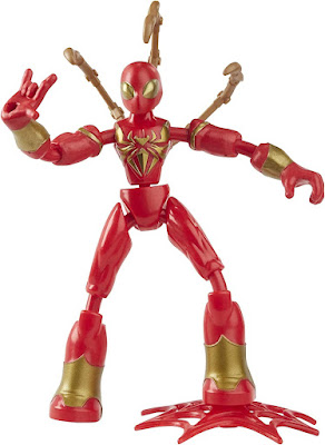 Spider-Man Marvel Bend and Flex Iron Spider Action Figure Toy, 6-Inch Flexible Figure, Includes Blast Accessories, for Kids Ages 4 and Up