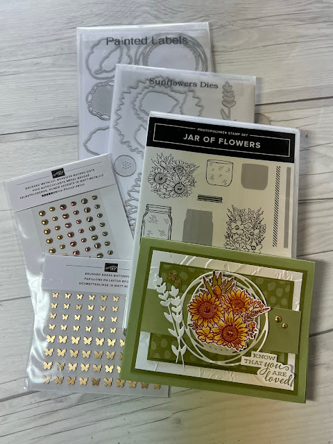 Craft supplies used to create Sunflowers greeting card from Stampin' Up!
