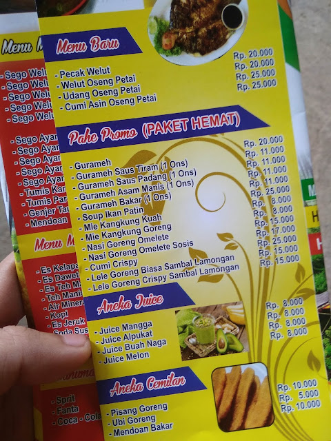 Daftar menu Taman Hexagone Cafe