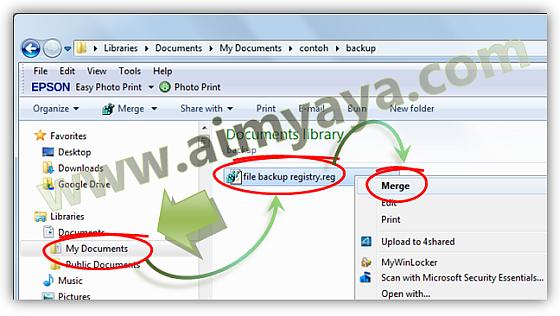 Restore registry diharapkan untuk mengembalikan konfigurasi windows kepada keadaan semula Cara Restore Registry Windows